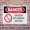 Signmission Oxygen Cylinders On Site Danger Sign, Plastic, 10in W x 7in L, 2PK OS-2PACK-DS-P-710-L-2057 - alternate 6